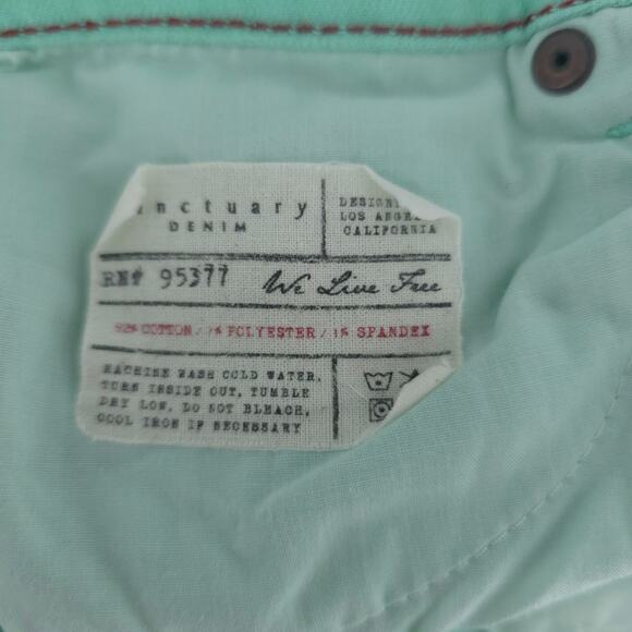 Sanctuary Coastal Rolled Cuffed Mid Rise Teal Blue 32 - Picture 5 of 9